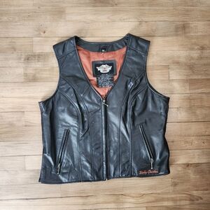Harley Davidson Black Leather Vest